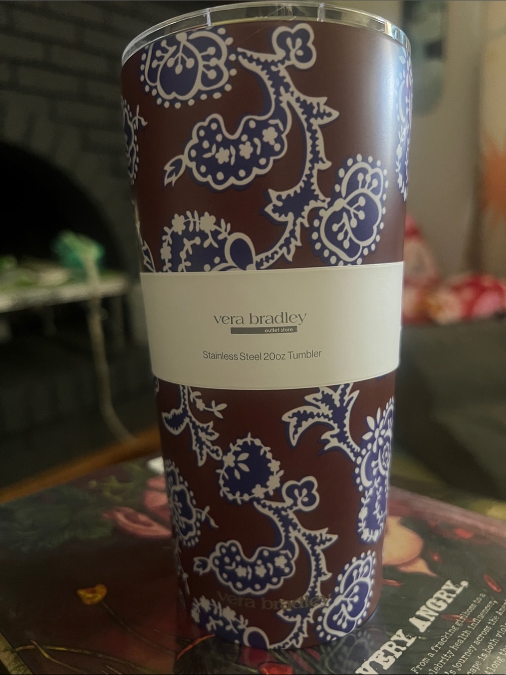 Vera Bradley Burgundy Paisley Stainless Steel Tumbler